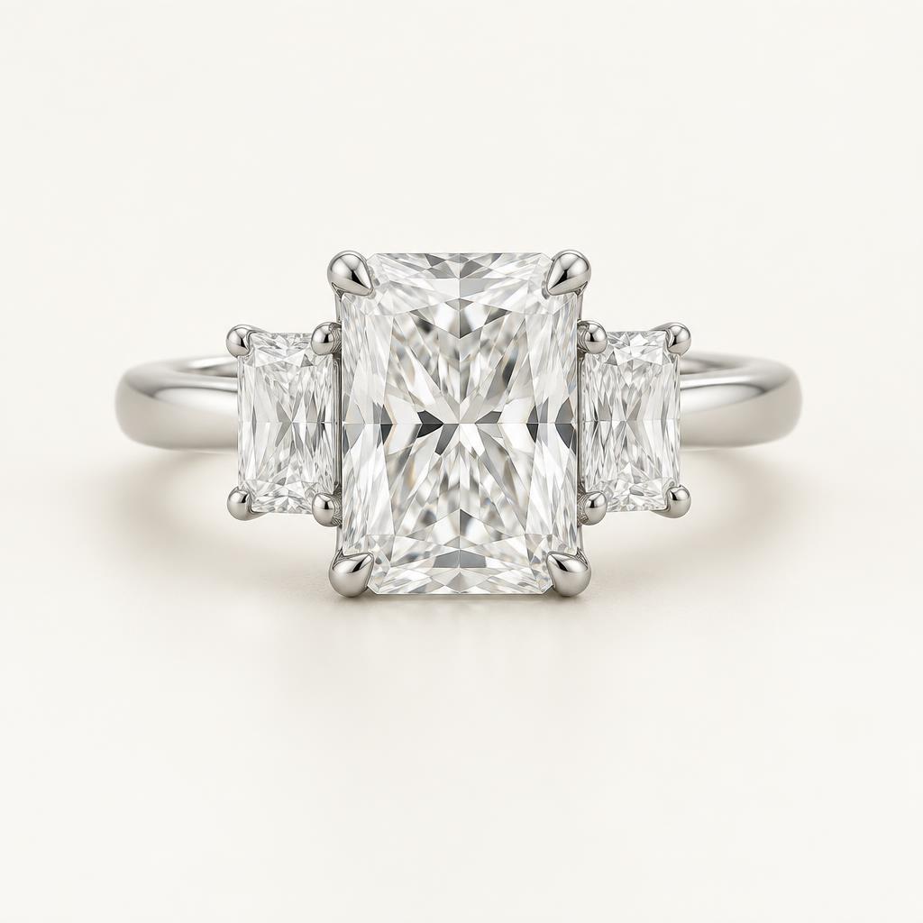 Radiant 1.5 CT Lab-Grown Diamond Halo Ring in 14K White Gold